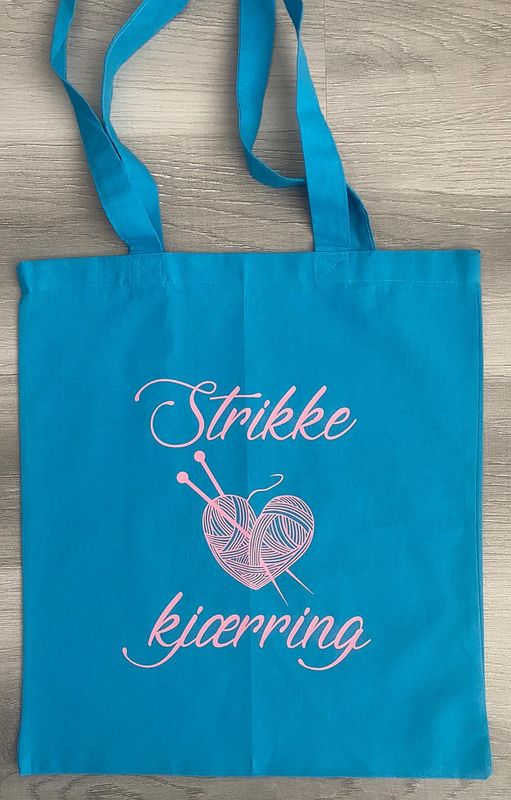 Tøyveske- Strikke kjærring m/nøste