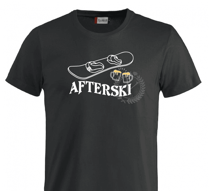 Hovedbilde T-shirt , Afterski m/snowboard og ølkrus