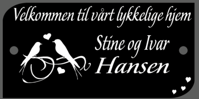 Akrylskilt- Velkommen til vårt lykkelige hjem