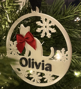 Hovedbilde Julekule  - katt , hvit