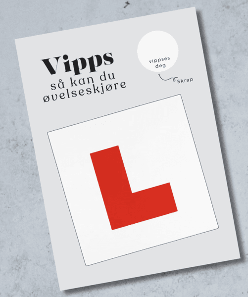 Vipps bursdagskort -  16 år og kan  øvelseskjøre