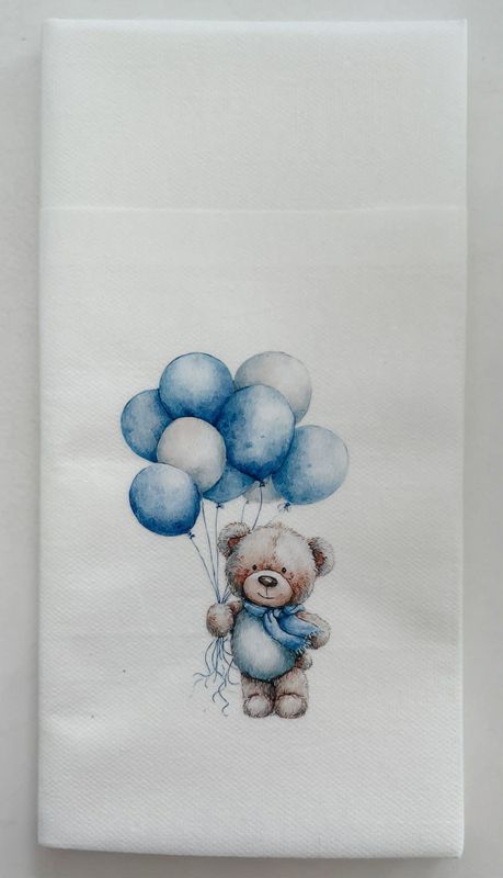 Bestikk serviett - Bamse m/ballonger
